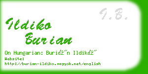 ildiko burian business card